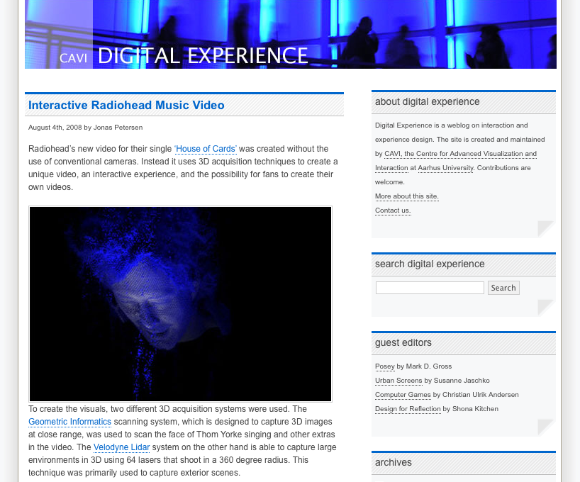 Digital Experience (screenshot)